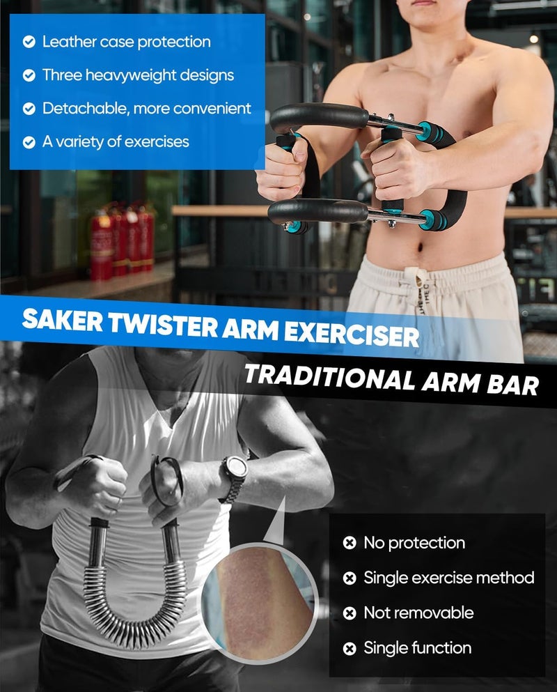 Saker 2026 New PowerTwist Arm Trainer, Adjustable Forearm Strengthener, Arm Exercise and Chest Workout Equipment for Home Gym, for Men, Ideas for Fitness Enthusiasts - Image 5